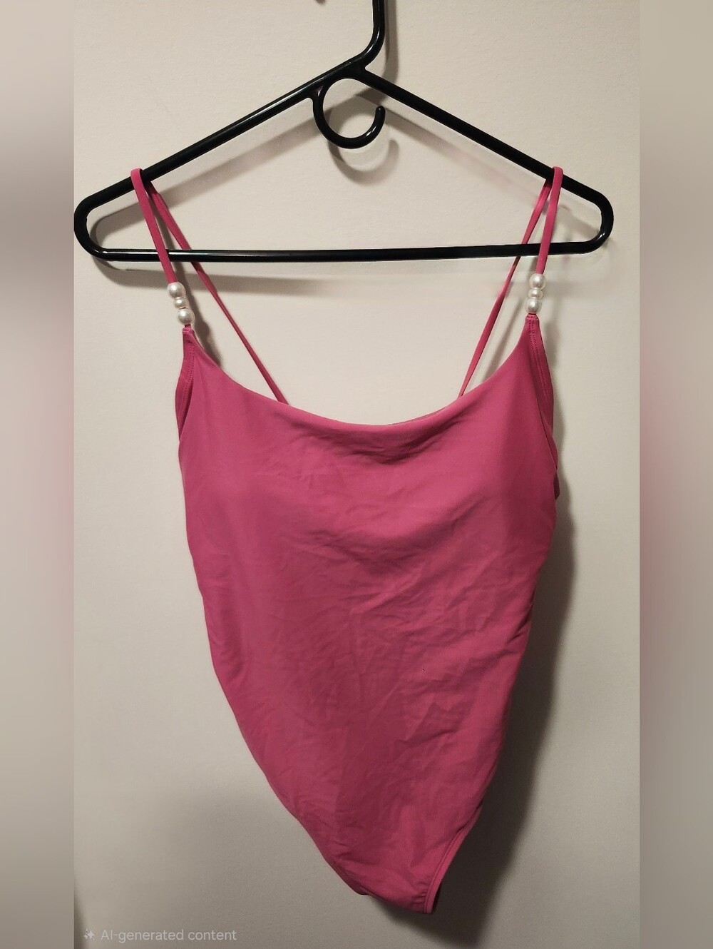 Shade & Shore Hot Pink Pearl-Detail One-Piece Swimsuit